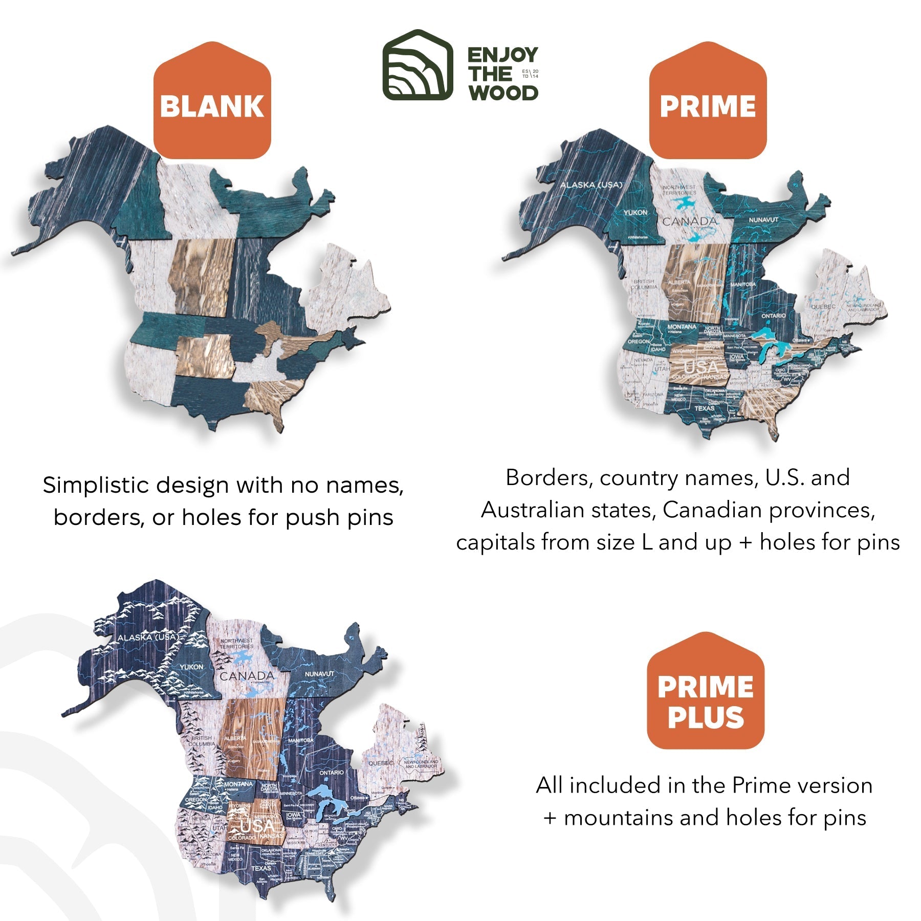 3D Luminous/Magnetic Colored Wooden World Map Mystery - themonogram manor 