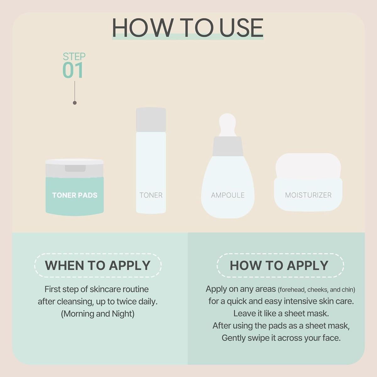 Cica Bakuchiol Calming Pad | Korean Skincare Toner Pad (150Ml/5.07 Fl.Oz.) - themonogram manor 