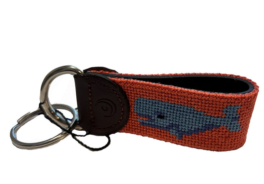 Key Fob - Sperm Whale Hand - stitched Needlepoint - themonogram manor 