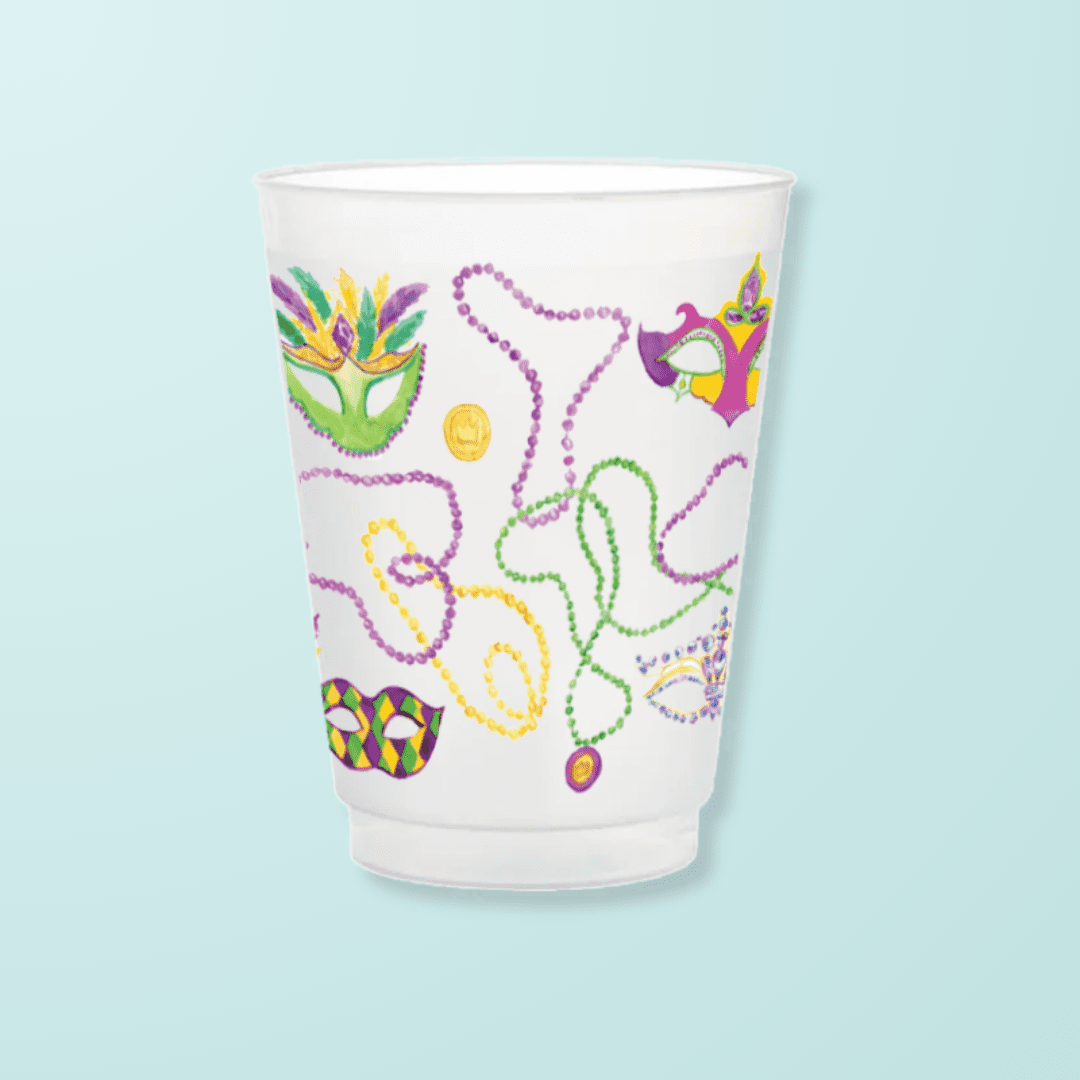 Mardi Gras Beads Frosted Cup - themonogram manor 