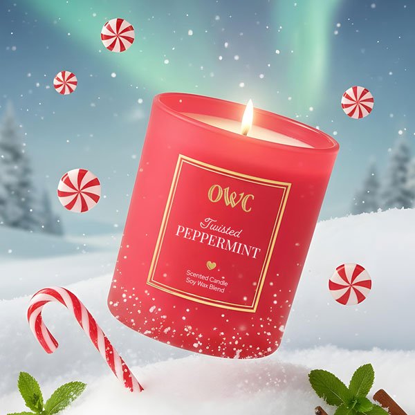 Twisted Peppermint Candle - themonogram manor 
