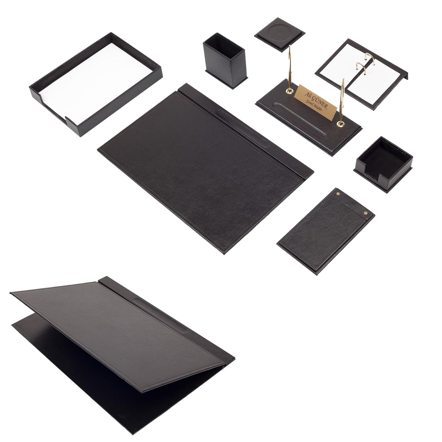 MOOG Leather Desk Set - Single Document Tray - White - 10 PCS - themonogram manor 