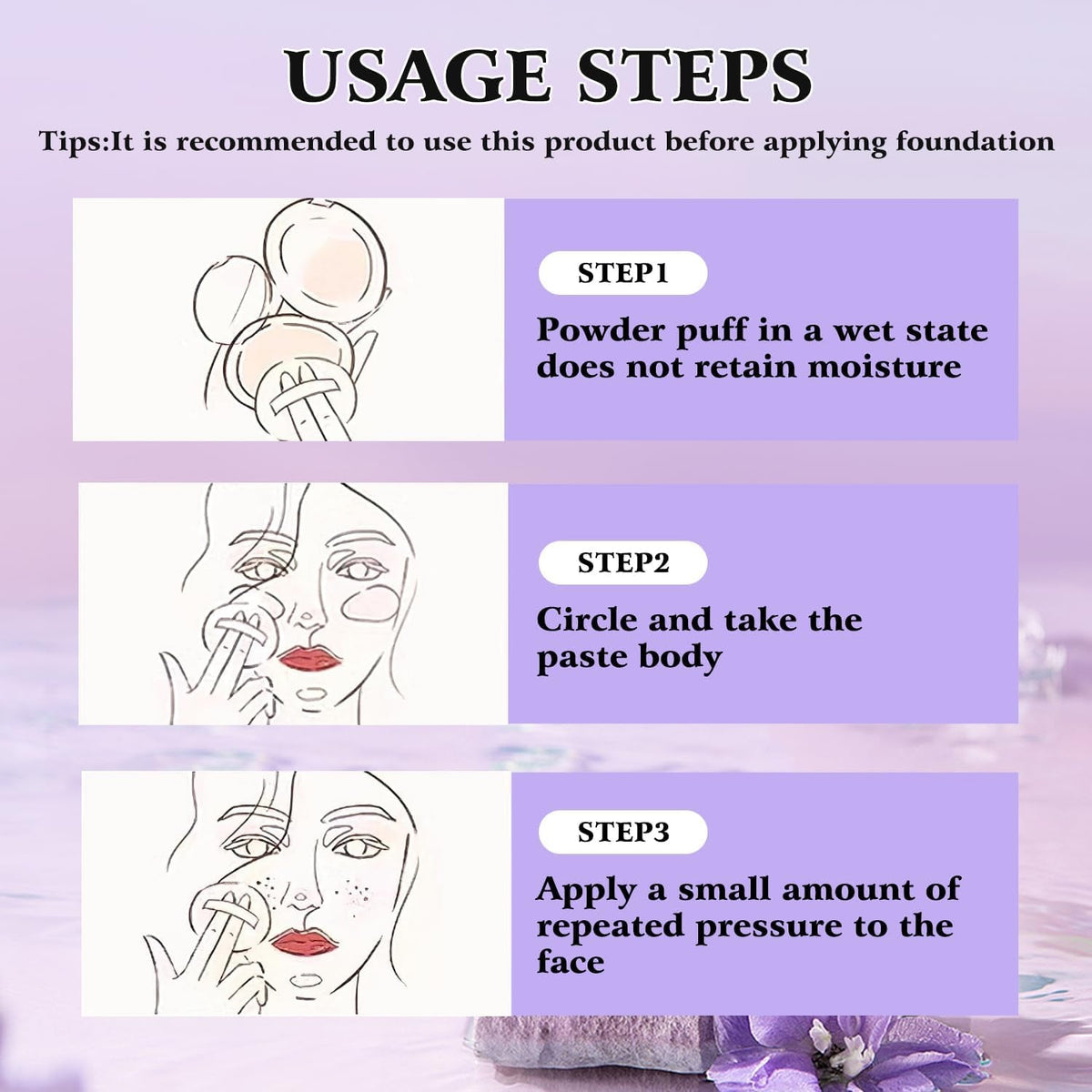 Gel-Like Formula Oil-Control Primer & Setting Powder, Polvos Compactos Matte Powder for Silky Blurring Oil Control, Lavender Blurring Powder - themonogram manor 