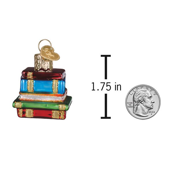 Mini Stack Of Books Ornament - themonogram manor 