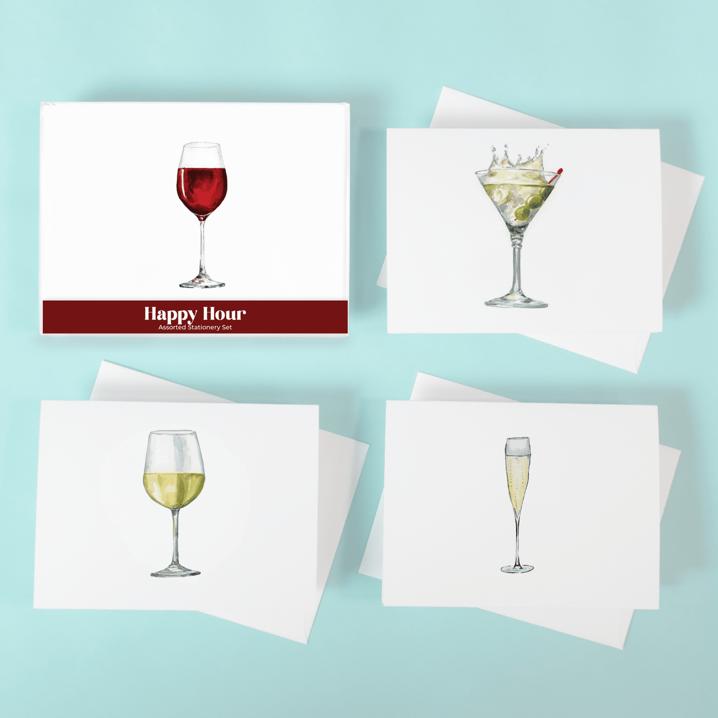 Happy Hour Assorted Stationery Set - themonogram manor 