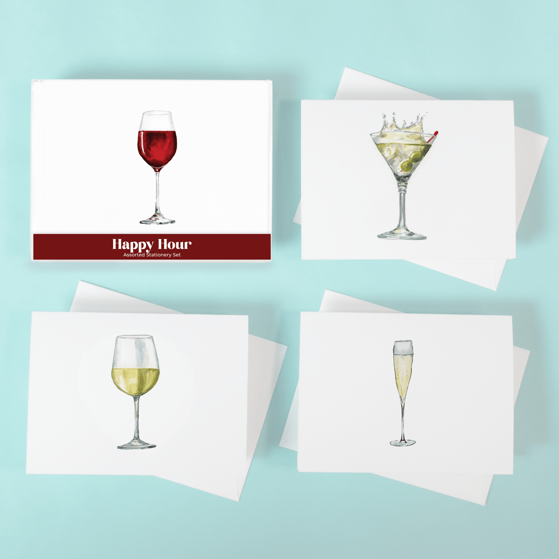 Happy Hour Assorted Stationery Set - themonogram manor 