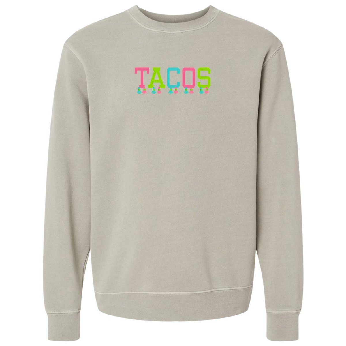Embroidered Tasseled 'Tacos' Cozy Crew - themonogram manor 