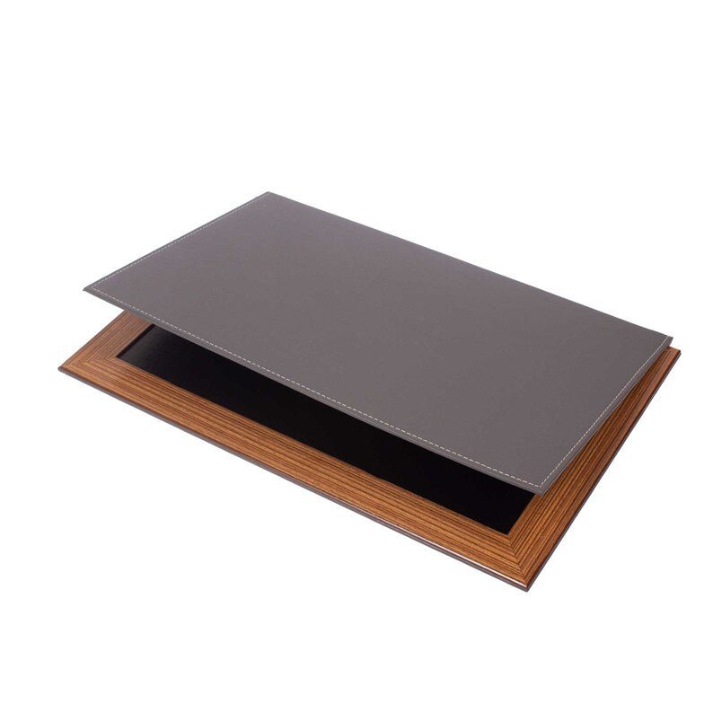 MOOG Leather Desk Pad With Wood Combination - themonogram manor 