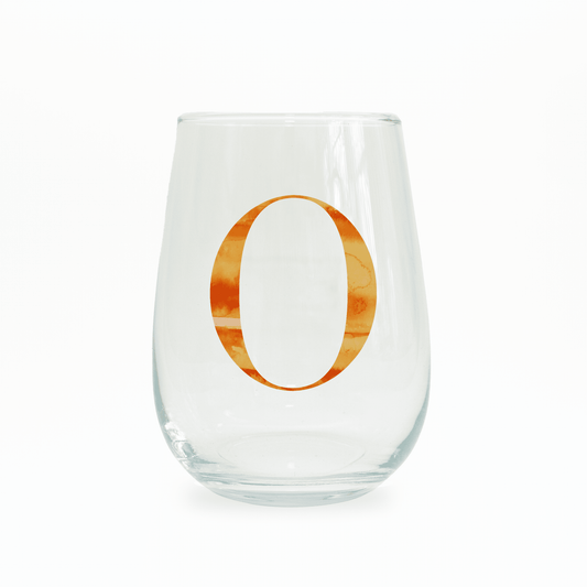 O Monogram Stemless Wine Glass - themonogram manor 