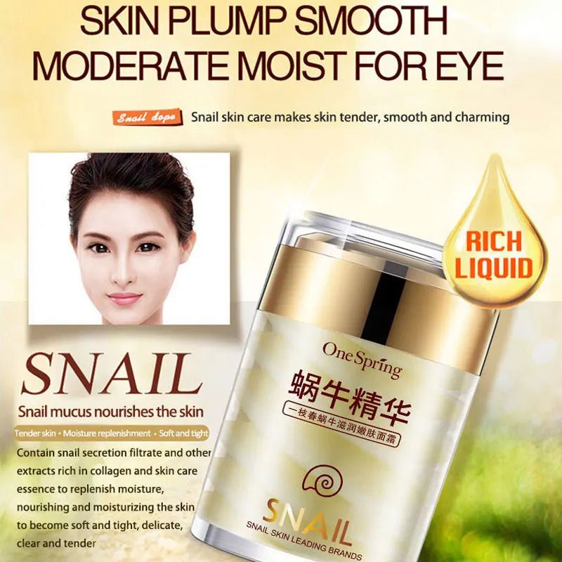 Snail Face Cream + Retinol Eye Massage Roller Serum 2Pcs Moisturizing Eye Bag Face Cream Korean Skin Care Products - themonogram manor 
