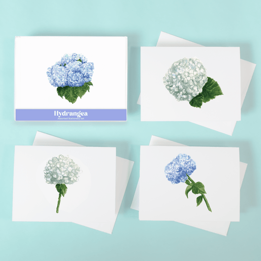 Hydrangeas Assorted Stationery Set - themonogram manor 