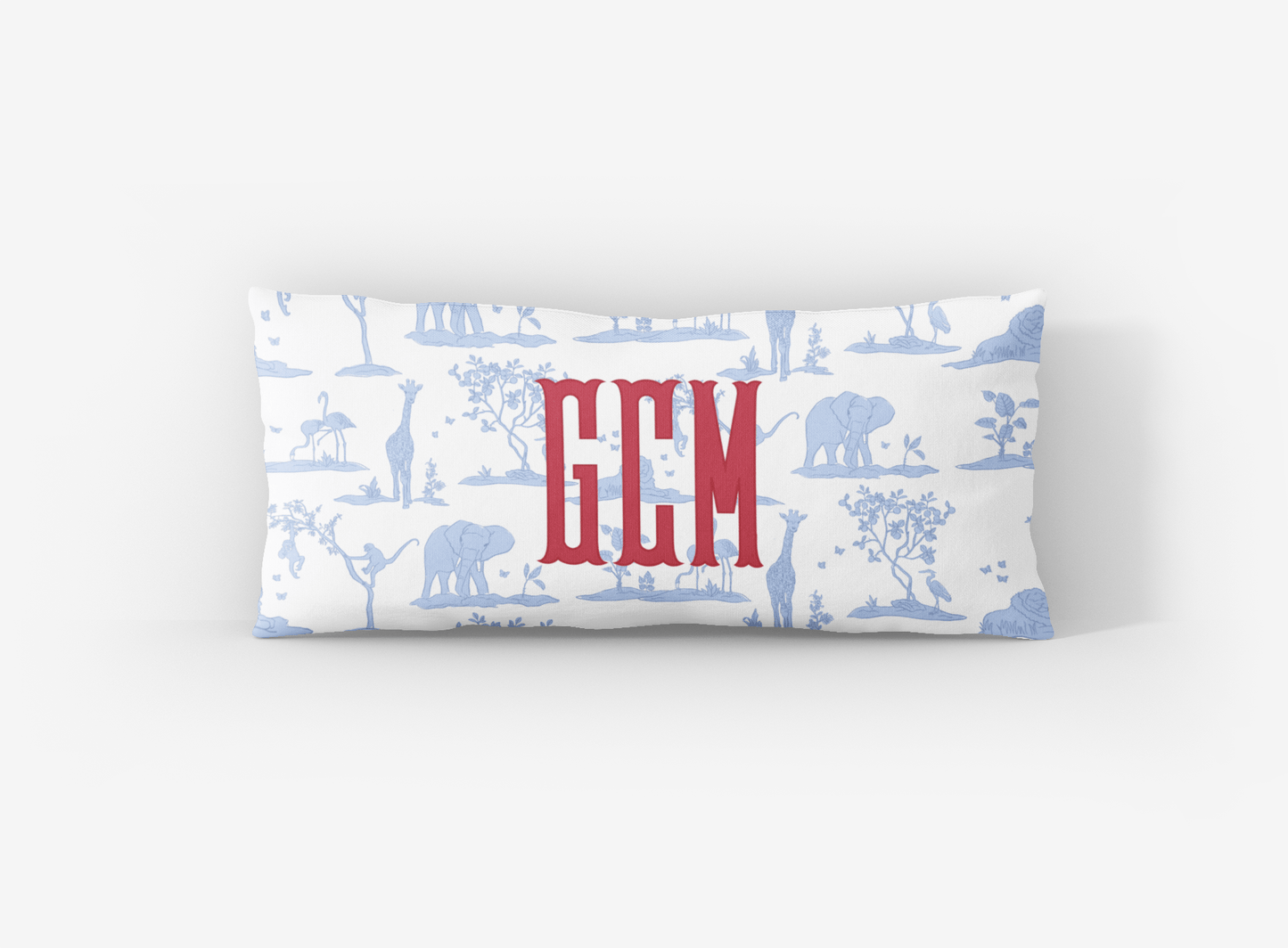 Zoo Toile Lumbar Pillow Cover - themonogram manor 