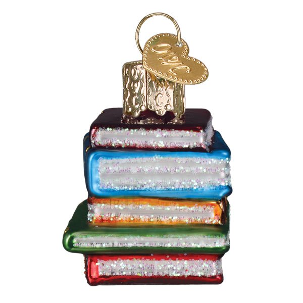 Mini Stack Of Books Ornament - themonogram manor 