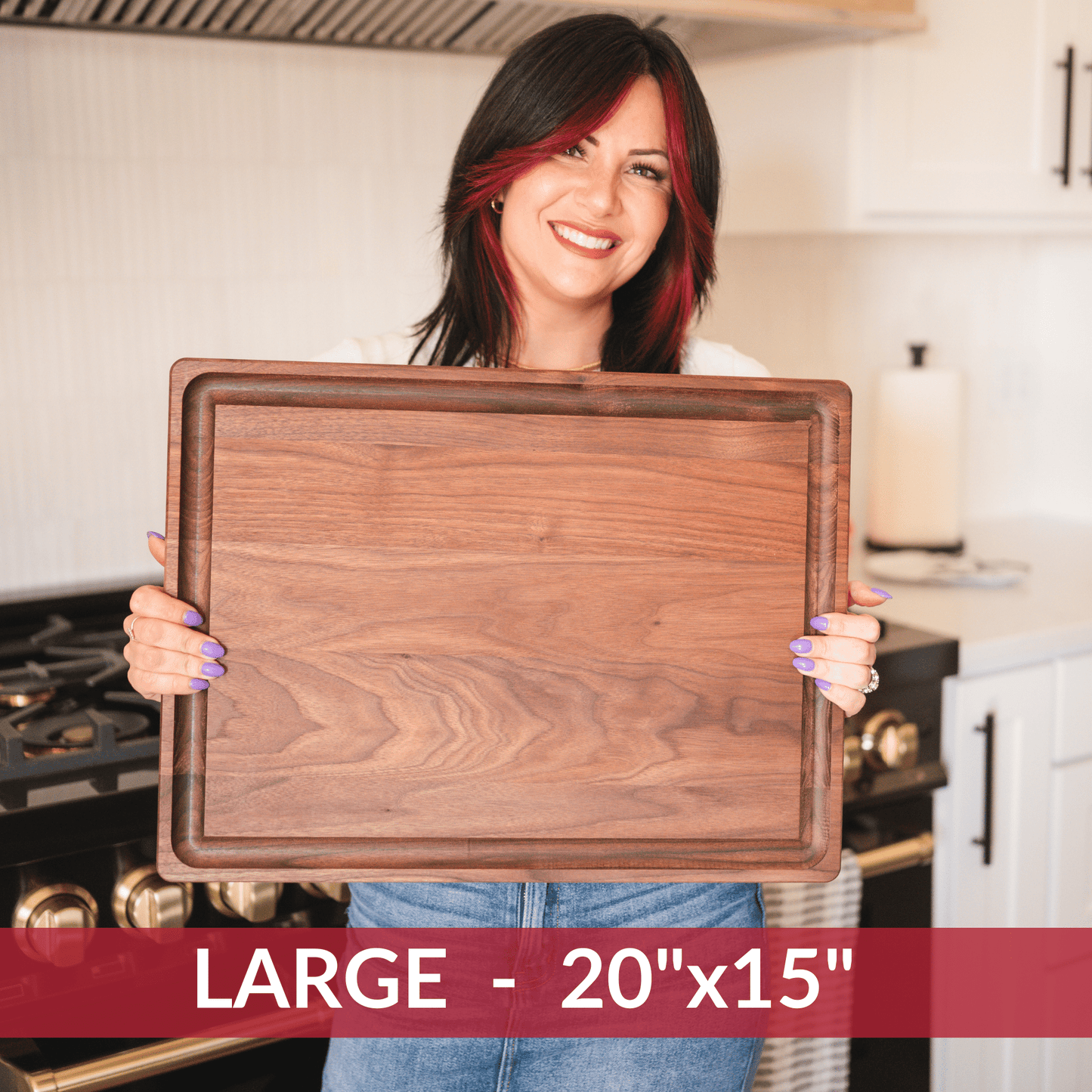 Large Walnut Wood Cutting Board - themonogram manor 