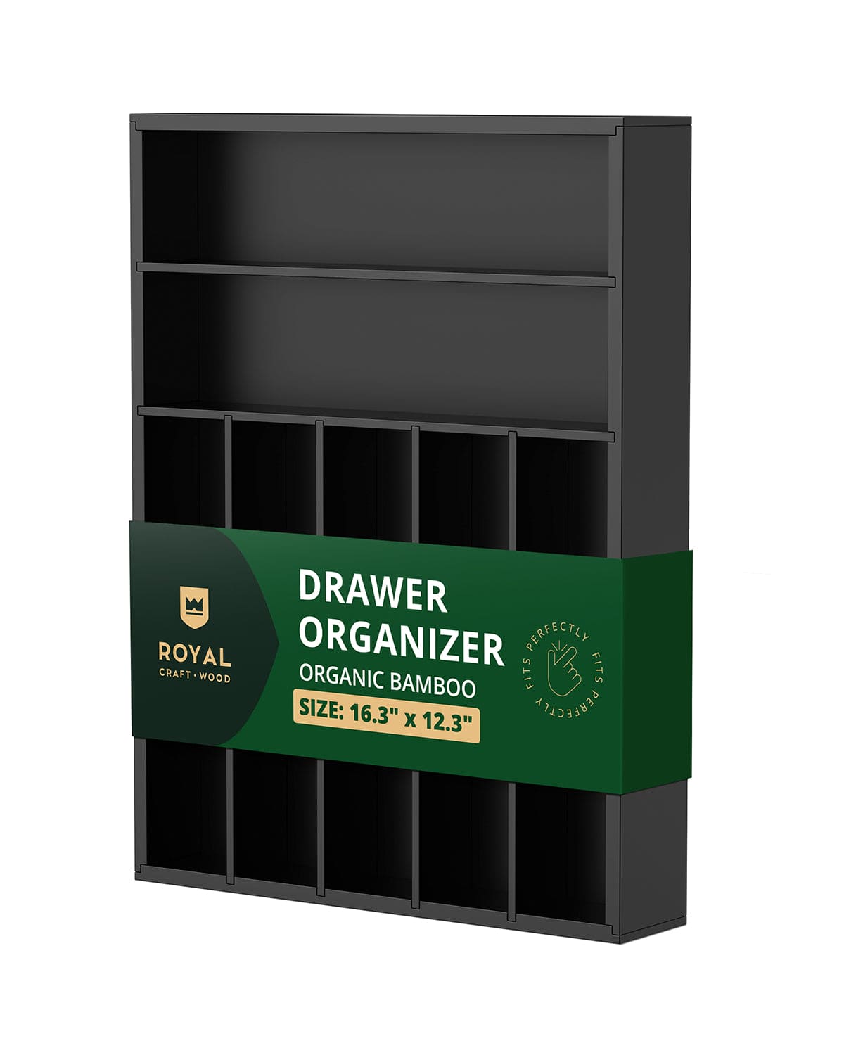 Basic Silverware Drawer Organizer, Black - themonogram manor 