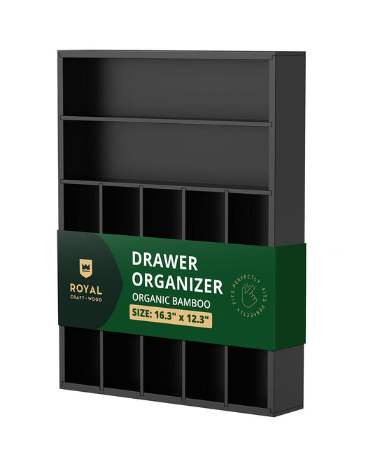 Basic Silverware Drawer Organizer, Black - themonogram manor 