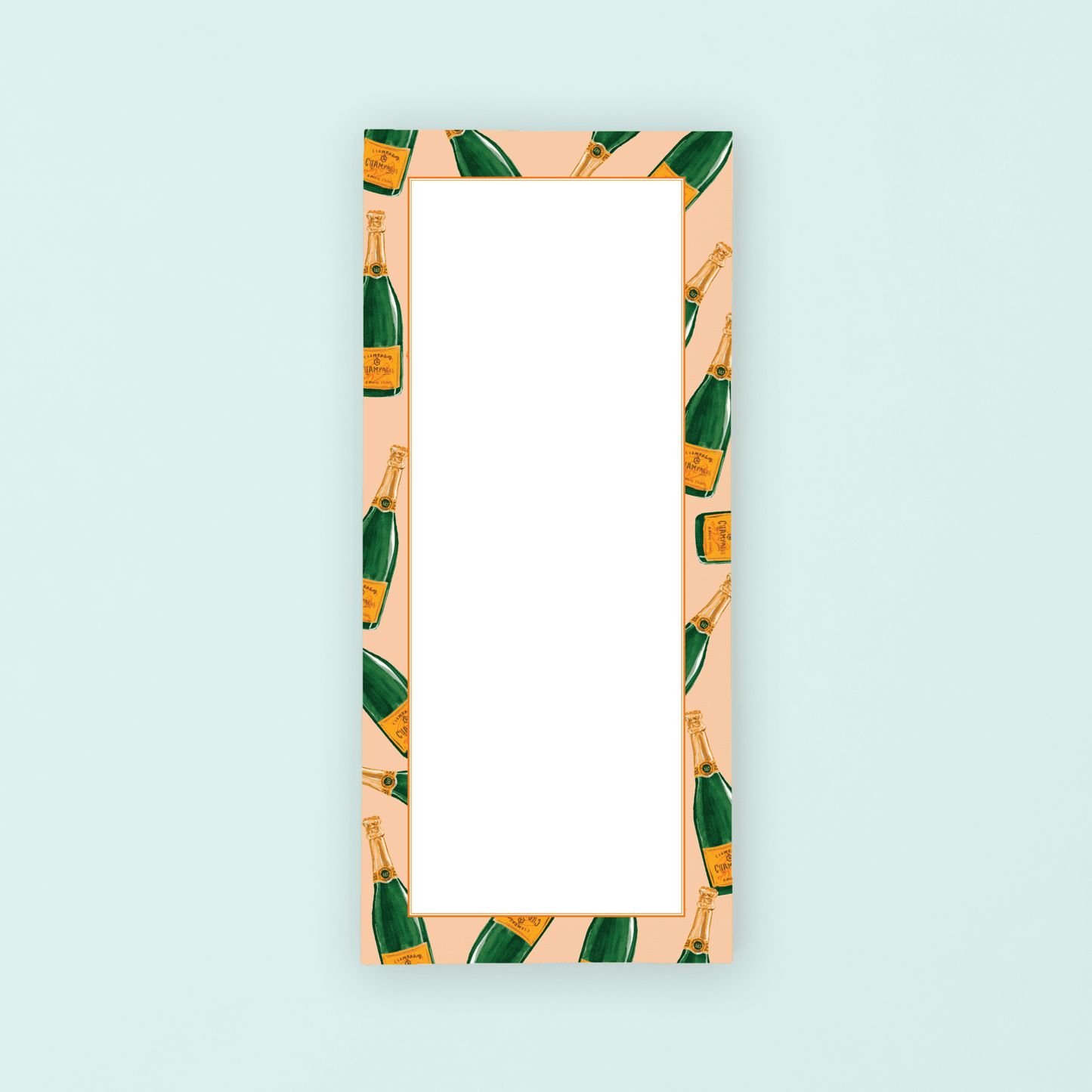 Champagne Bottles - Orange List Pad - themonogram manor 