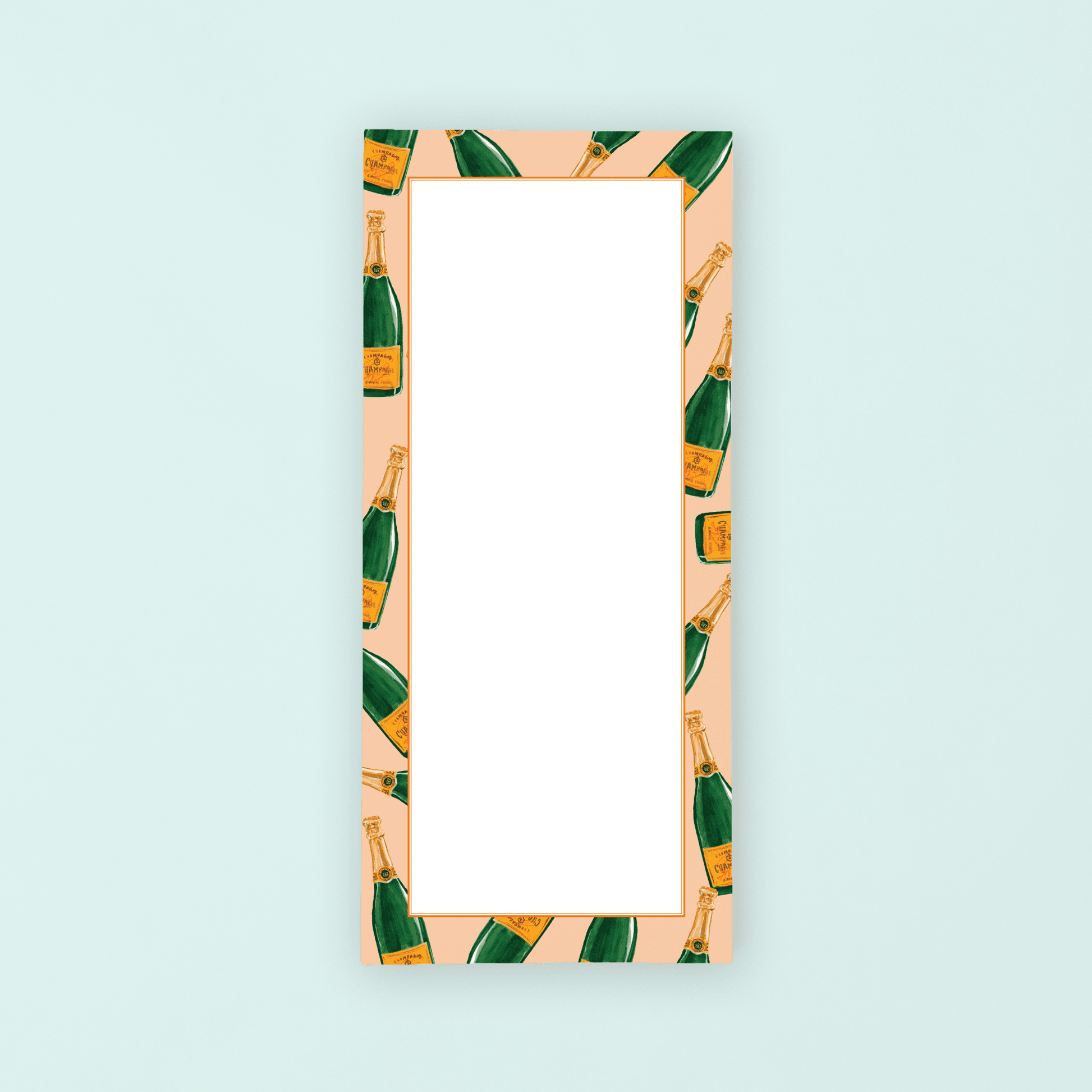 Champagne Bottles - Orange List Pad - themonogram manor 