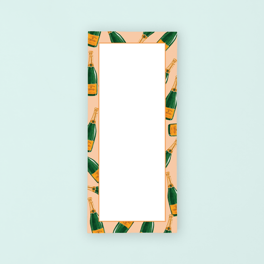 Champagne Bottles - Orange List Pad - themonogram manor 