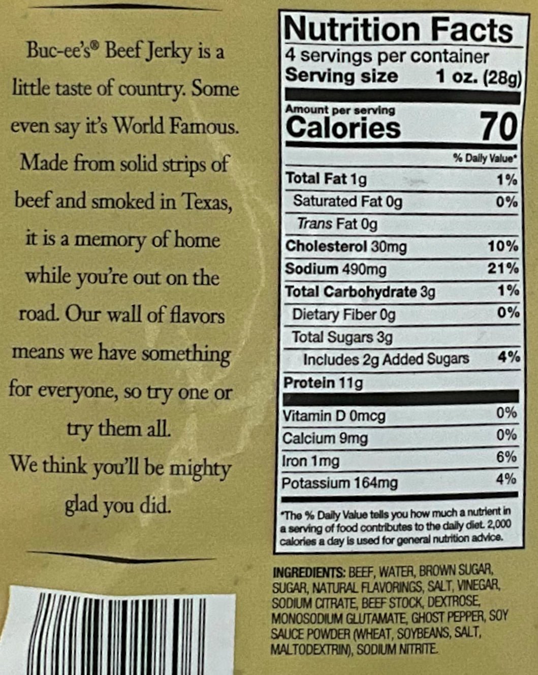 Buc - ee's Ghost Pepper Beef Jerky - themonogram manor 