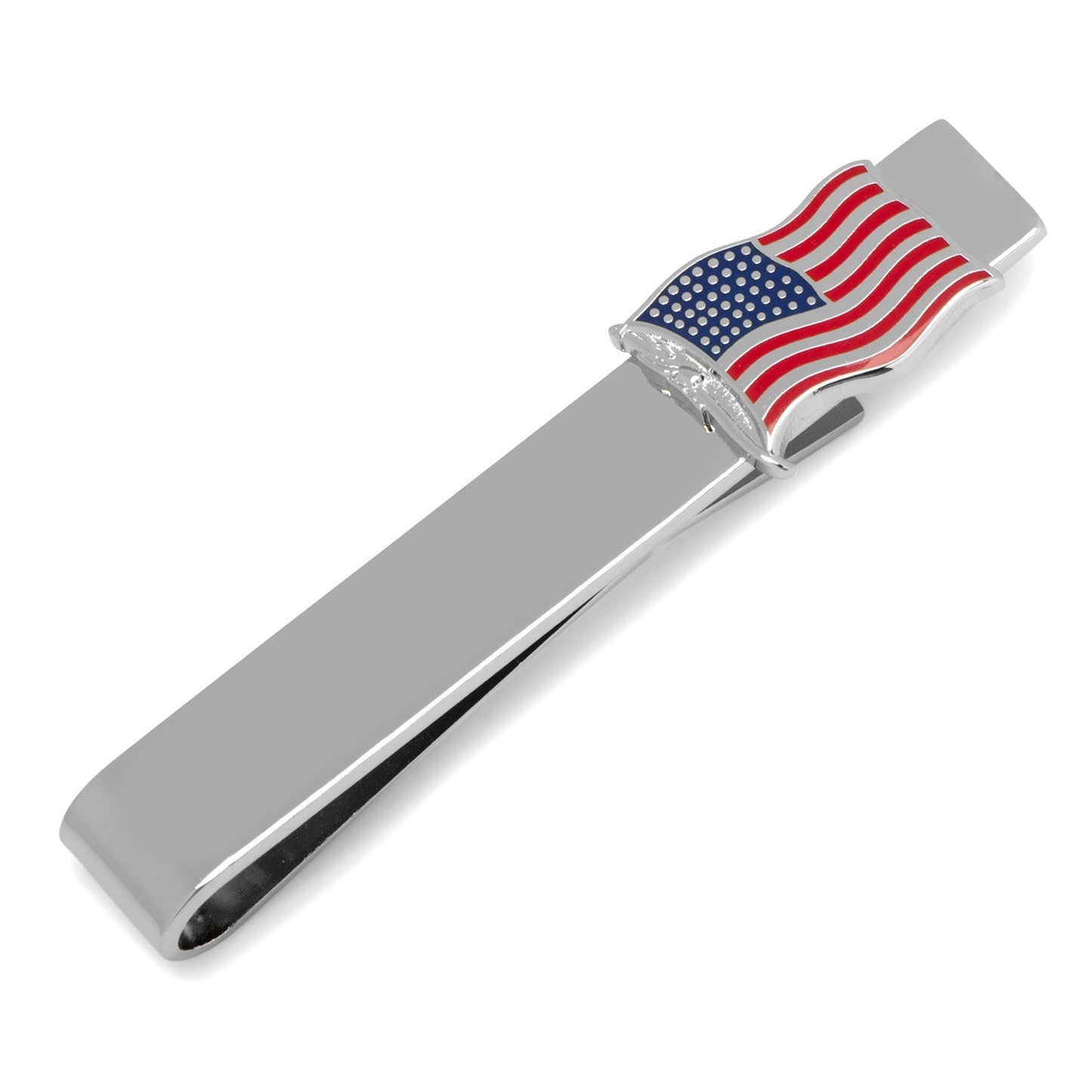 American Waving Flag Cufflinks and Tie Bar Gift Set - themonogram manor 