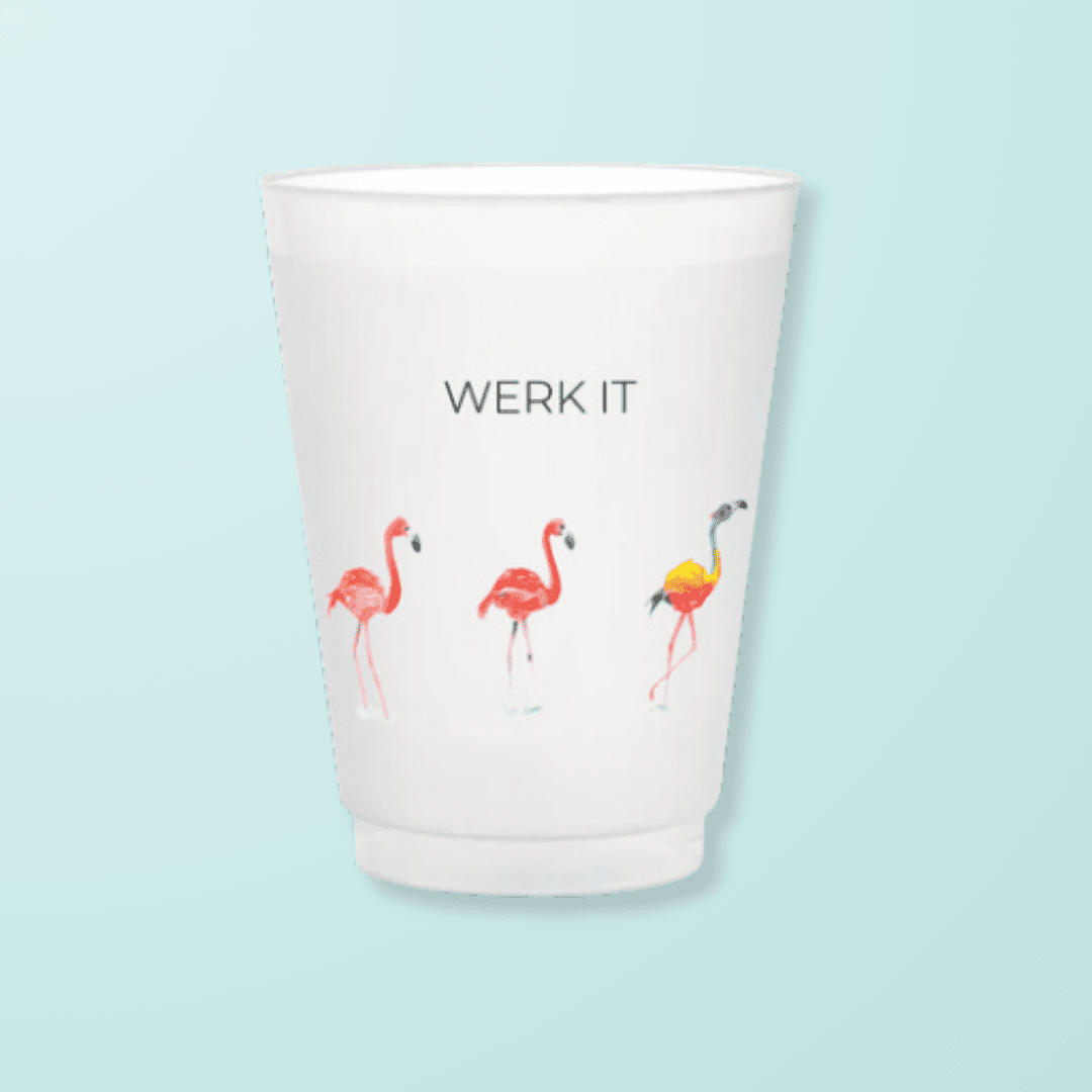 "Werk It" Flamingo Frosted Cups - themonogram manor 