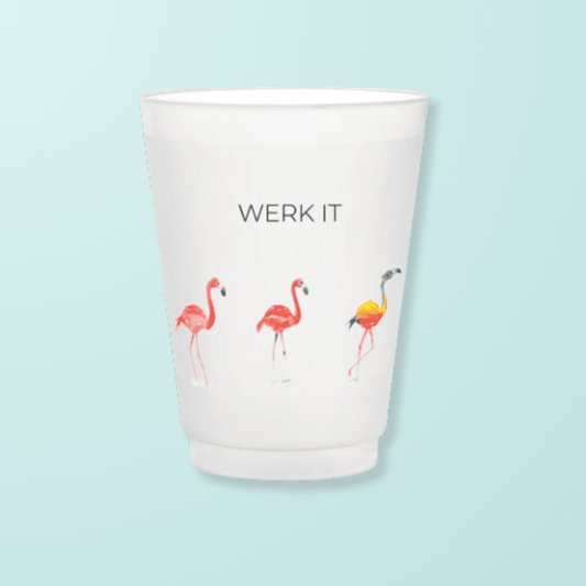 "Werk It" Flamingo Frosted Cups - themonogram manor 