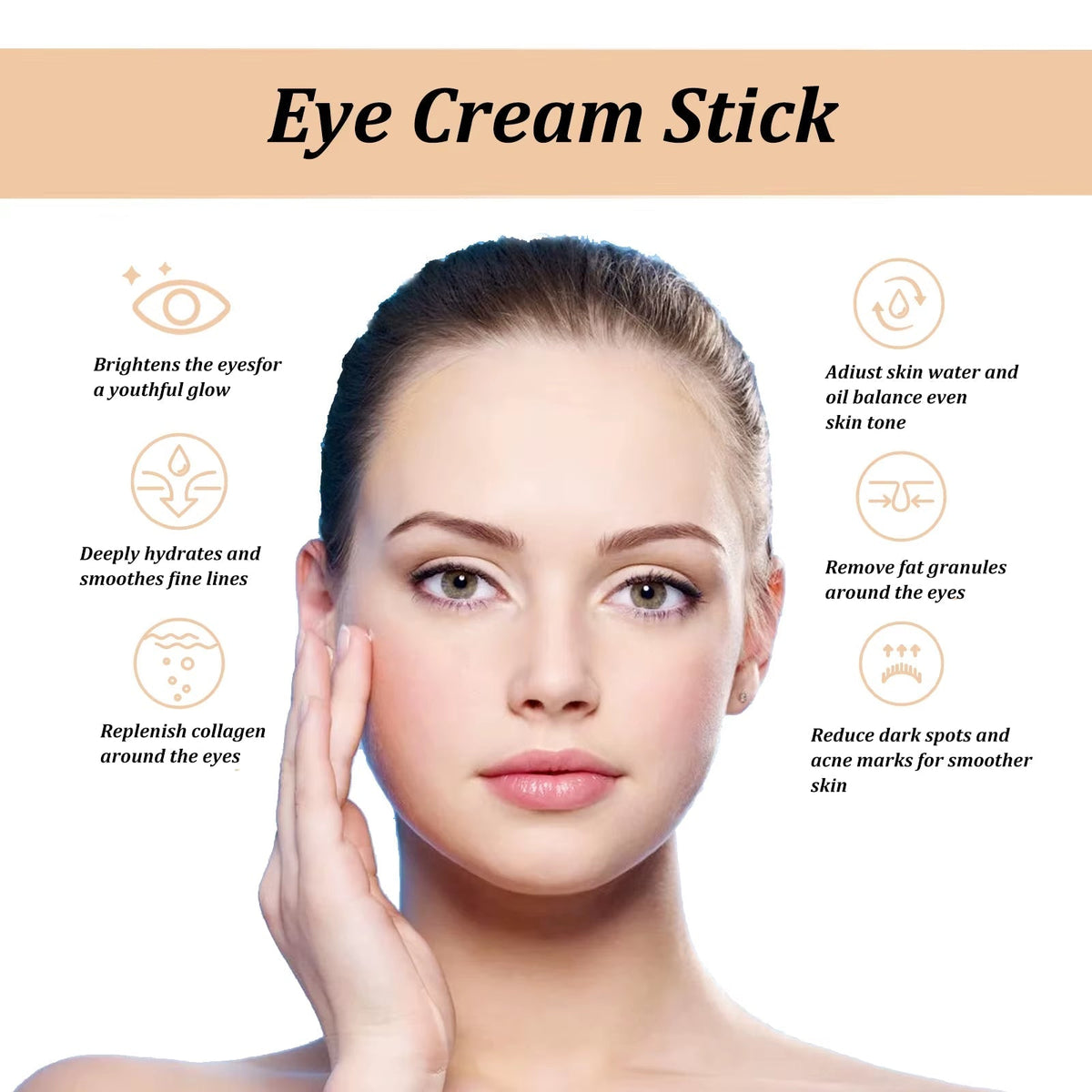Snail Eye Cream Stick Collagen Fade Fine Lines Wrinkle Lightening Dark Circles Firming Eye Bags Puffiness Moisturizing Eye Cream - themonogram manor 