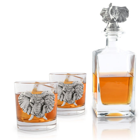 Elephant Decanter Set with Glasses - themonogram manor 