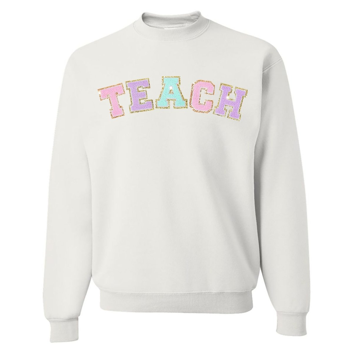 Teach Letter Patch Crewneck Sweatshirt - themonogram manor 