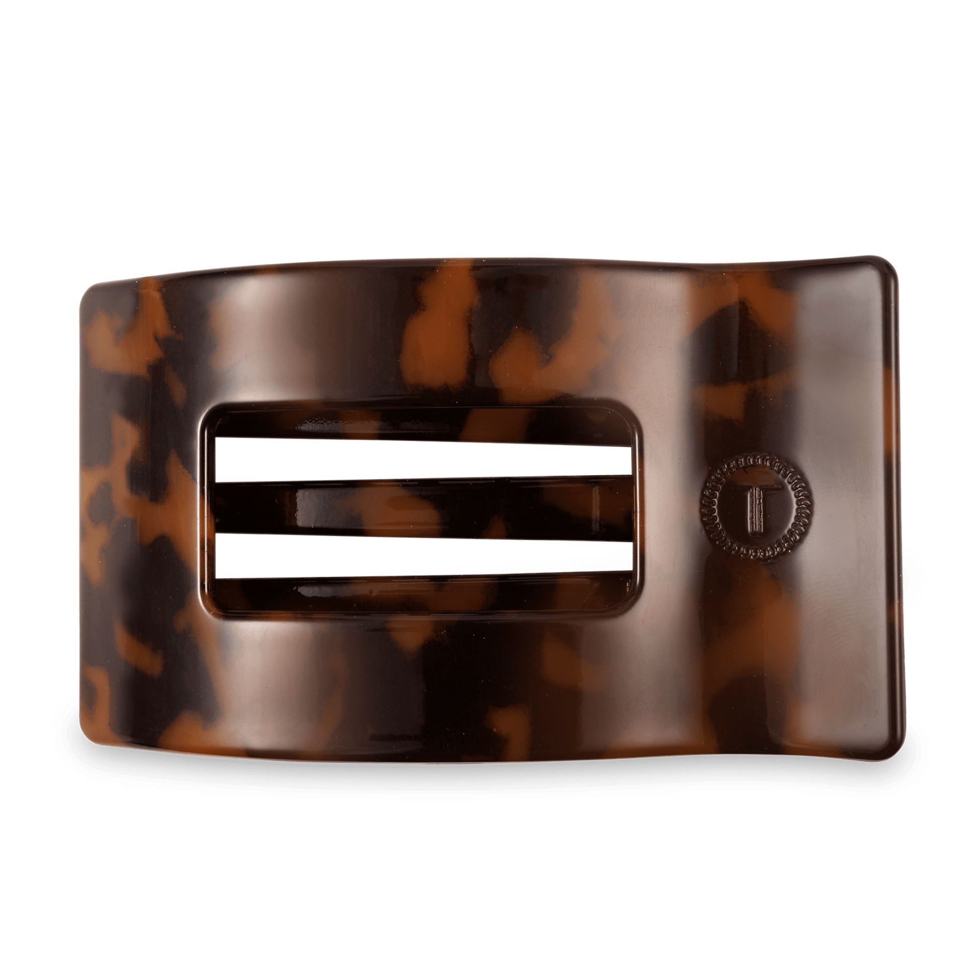 Tortoise Large Flat Rectangle Hair Clip - themonogram manor 