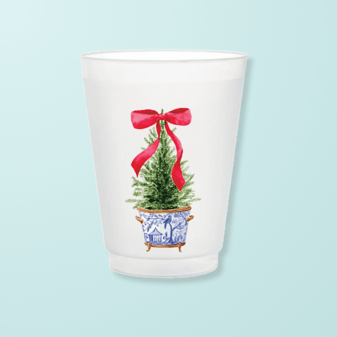 Christmas Ginger Pot Frosted Cups - themonogram manor 