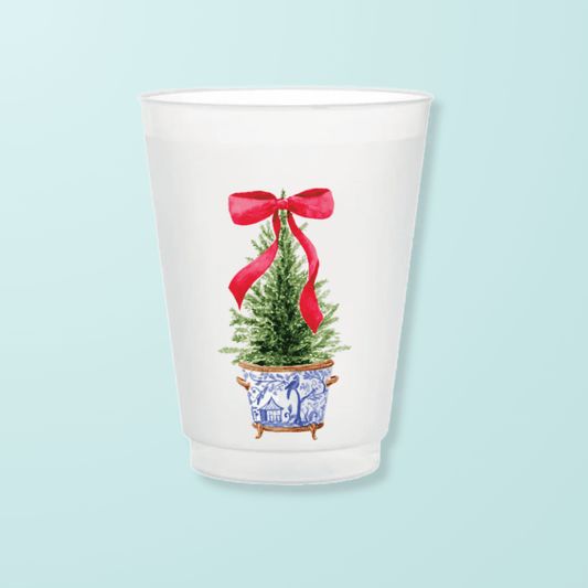 Christmas Ginger Pot Frosted Cups - themonogram manor 