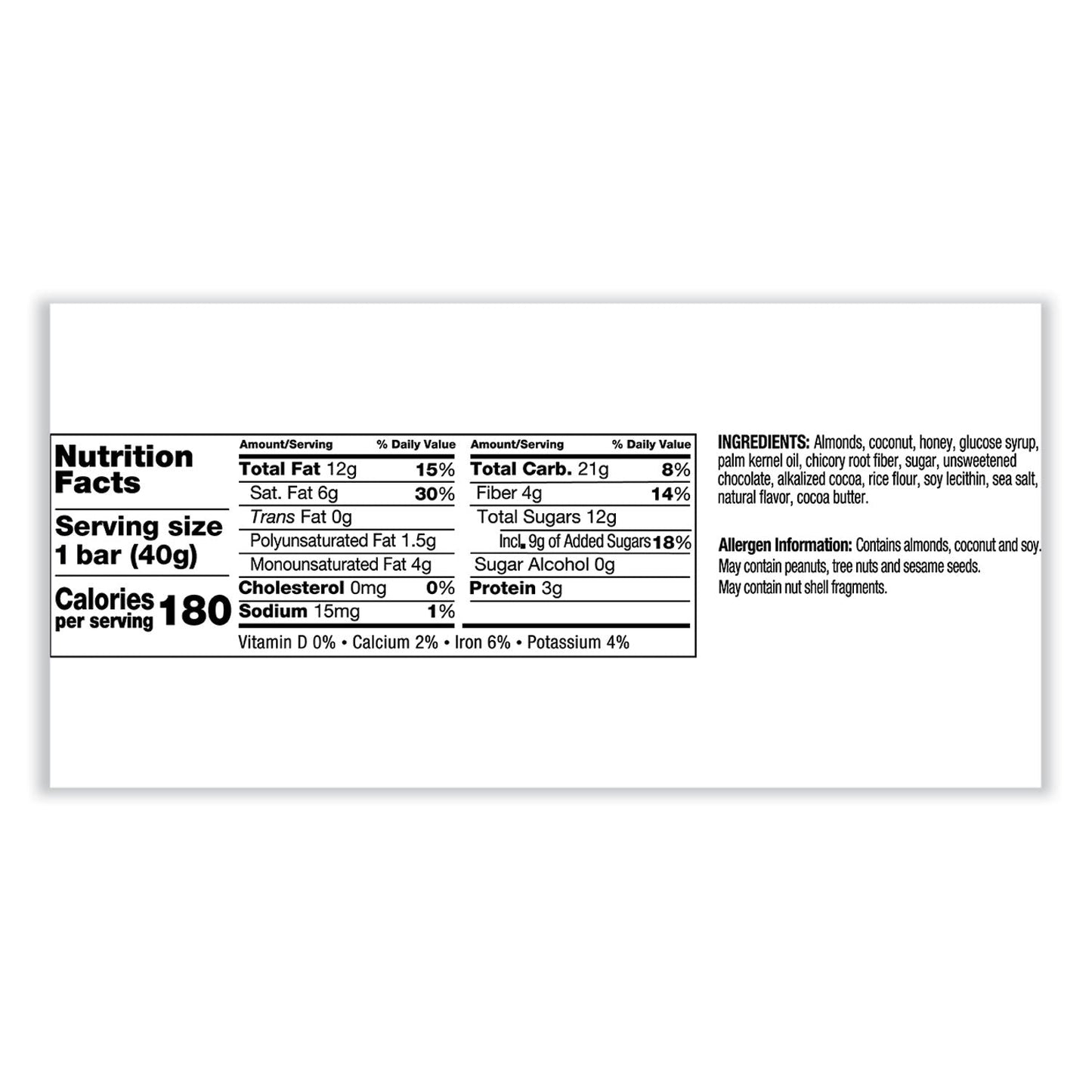 KIND Fruit and Nut Bars, Dark Chocolate Almond and Coconut, 1.4 oz Bar, 12/Box - themonogram manor 