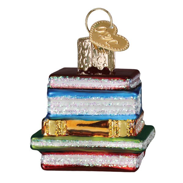 Mini Stack Of Books Ornament - themonogram manor 