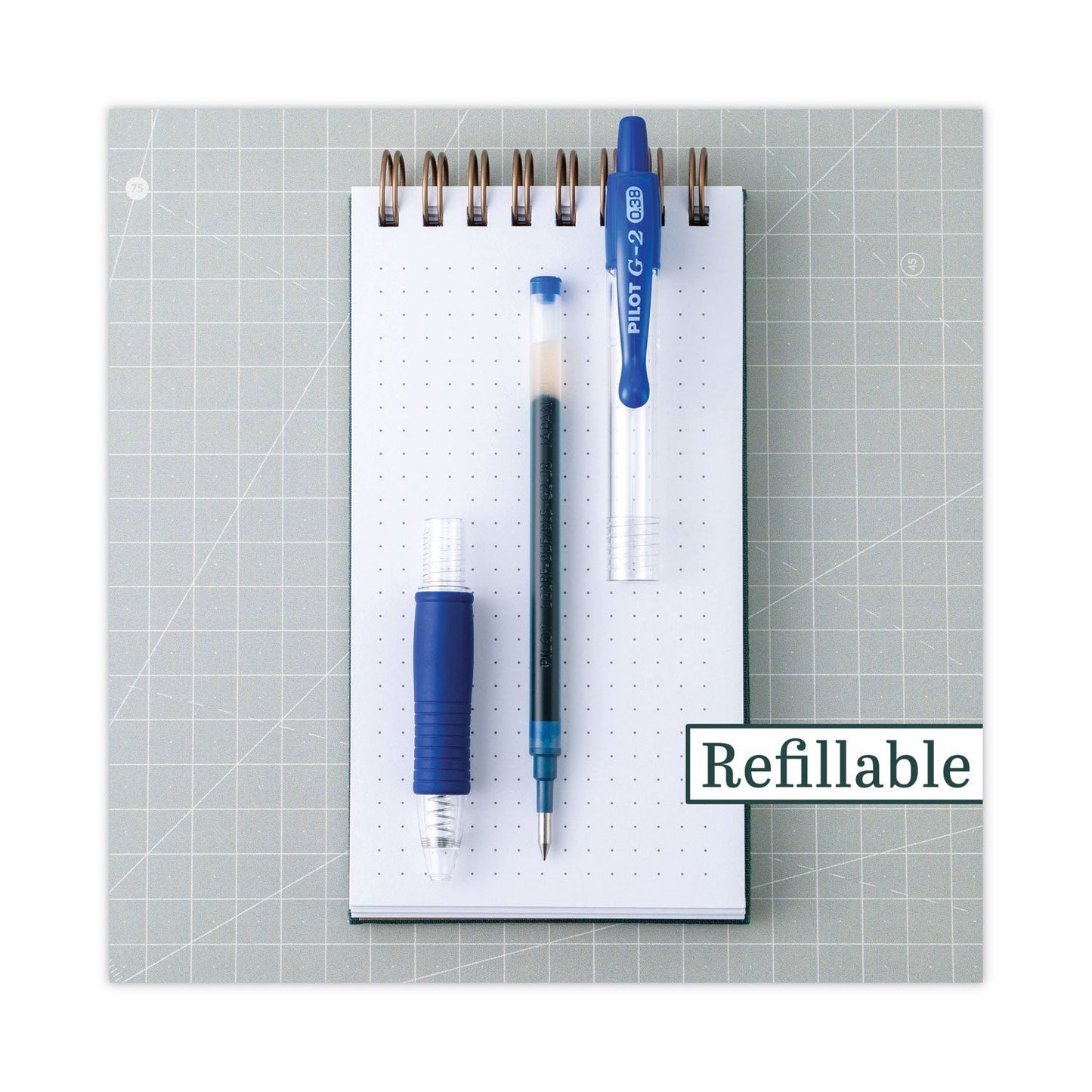 Pilot G2 Premium Gel Pen Convenience Pack, Retractable, Extra - Fine 0.38 mm, Blue Ink, Clear/Blue Barrel, Dozen - themonogram manor 