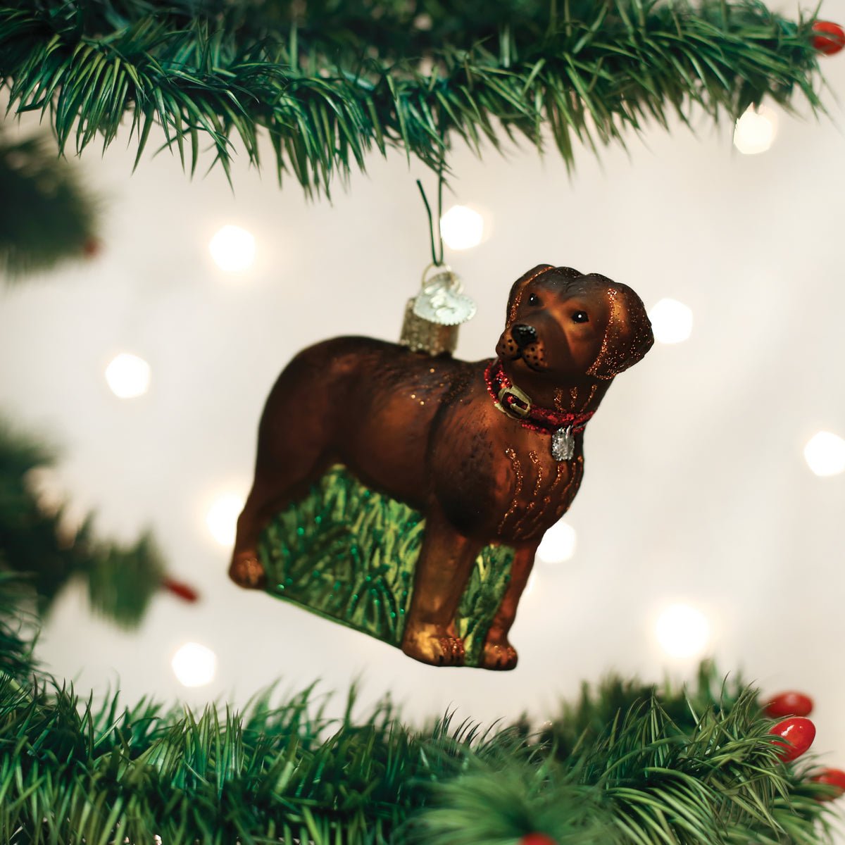 Standing Chocolate Lab Ornament - themonogram manor 
