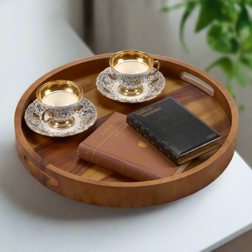 Round Serving Trays - Solid Bottom - themonogram manor 
