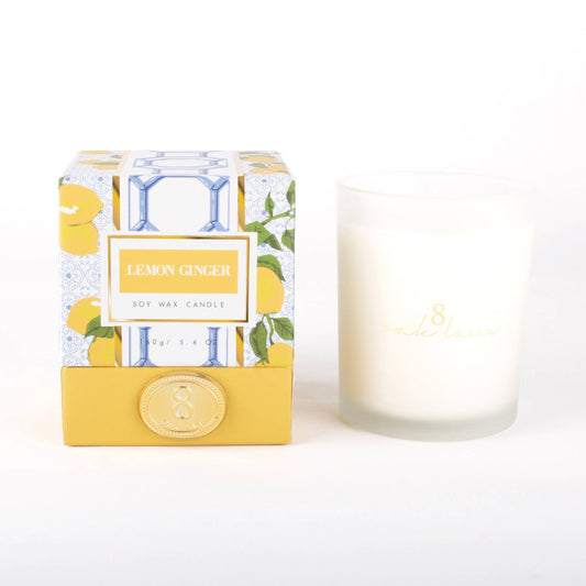 Lemon Ginger 5.6oz Soy Wax Candle - themonogram manor 
