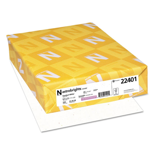 Astrobrights Color Cardstock, 65 lb Cover Weight, 8.5 x 11, Stardust Flecked White, 250/Pack - themonogram manor 