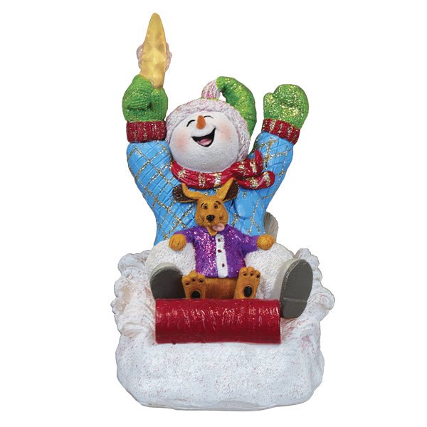 Star Powered Snow Boy Lighted Figurine - themonogram manor 
