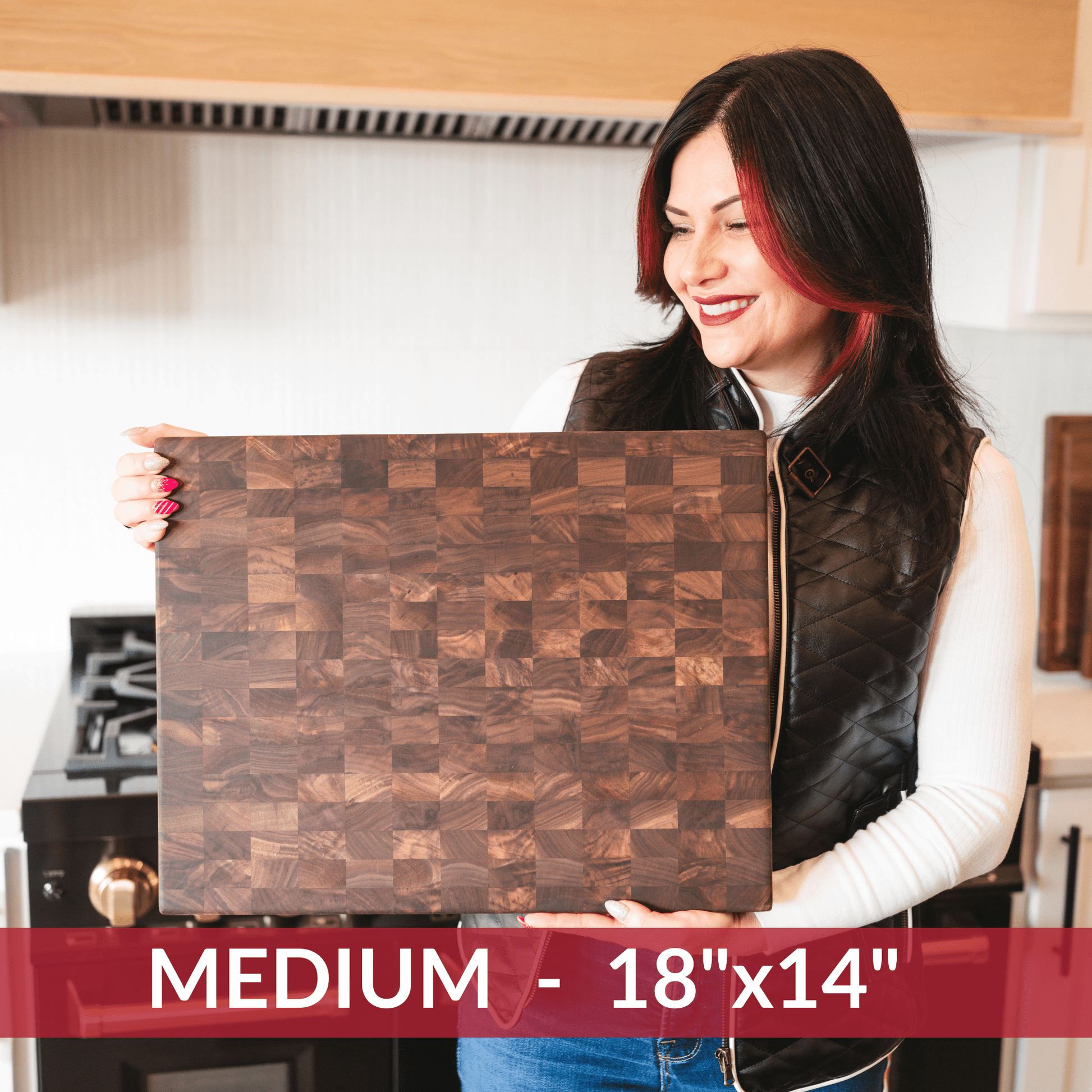 Medium End Grain Walnut Wood Butcher Block - themonogram manor 