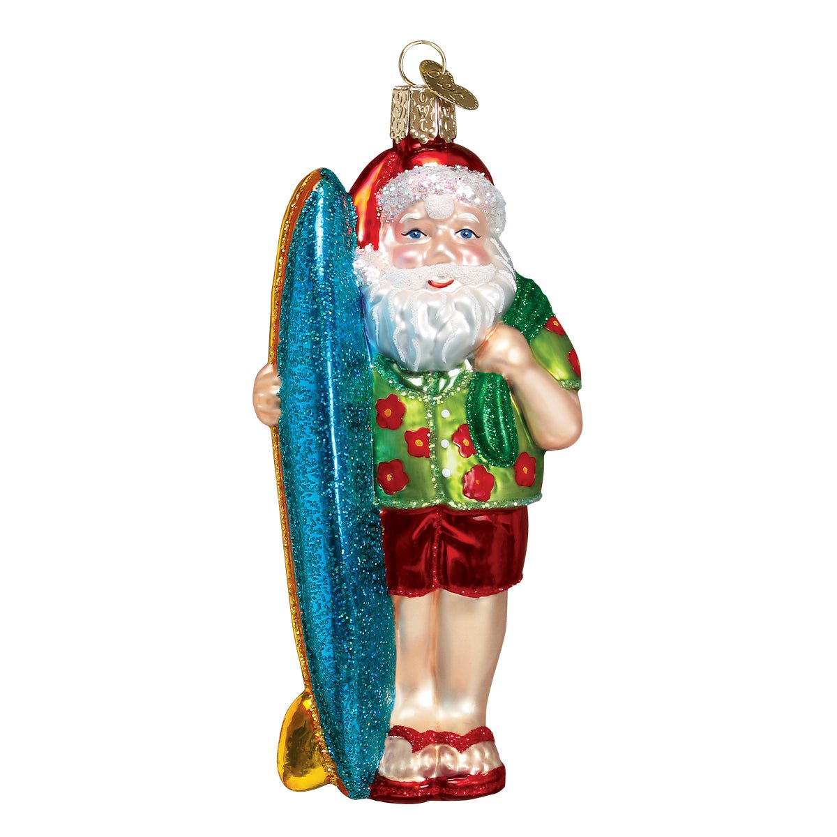 Surfer Santa Ornament - themonogram manor 