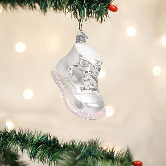 White Baby Shoe Ornament - themonogram manor 