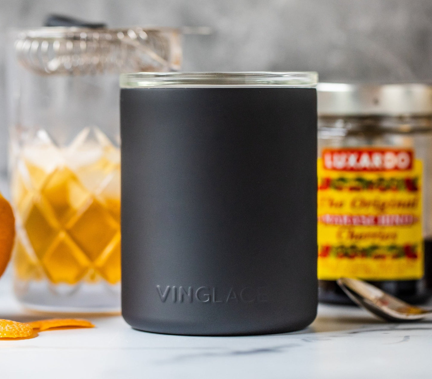 Limited Edition Deer Hunter Glass Lined Whiskey Glass in Black - themonogram manor 