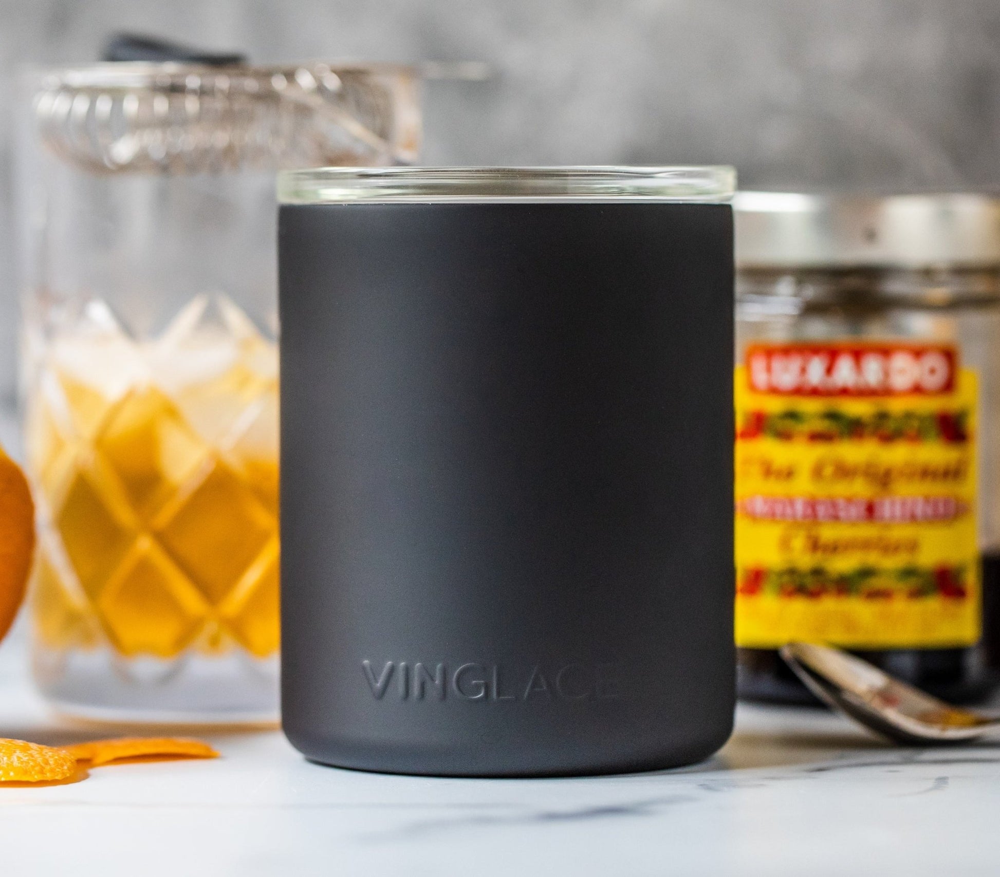 Limited Edition Deer Hunter Glass Lined Whiskey Glass in Black - themonogram manor 