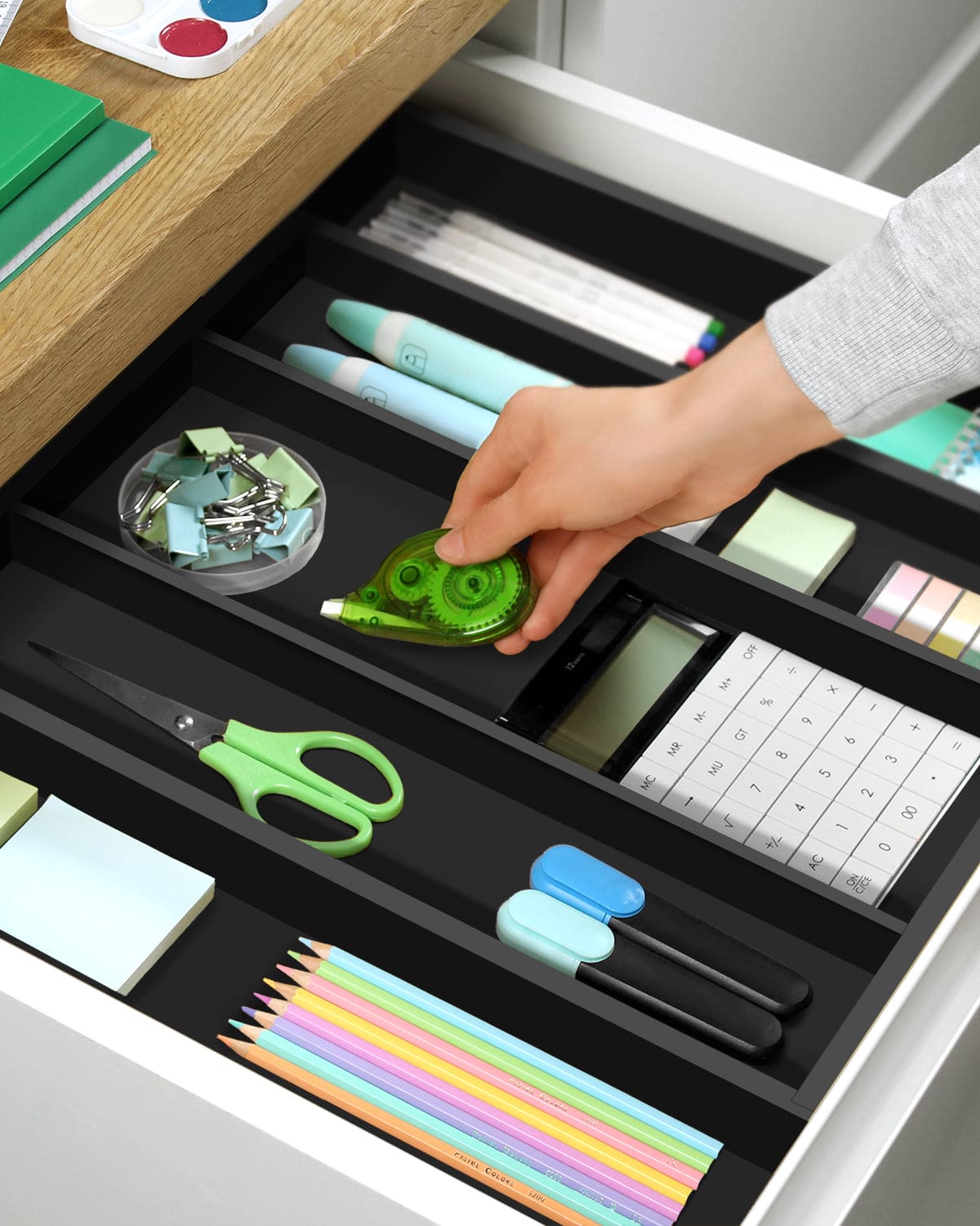 Utensil Drawer Organizer, Black (5 Slots) - themonogram manor 