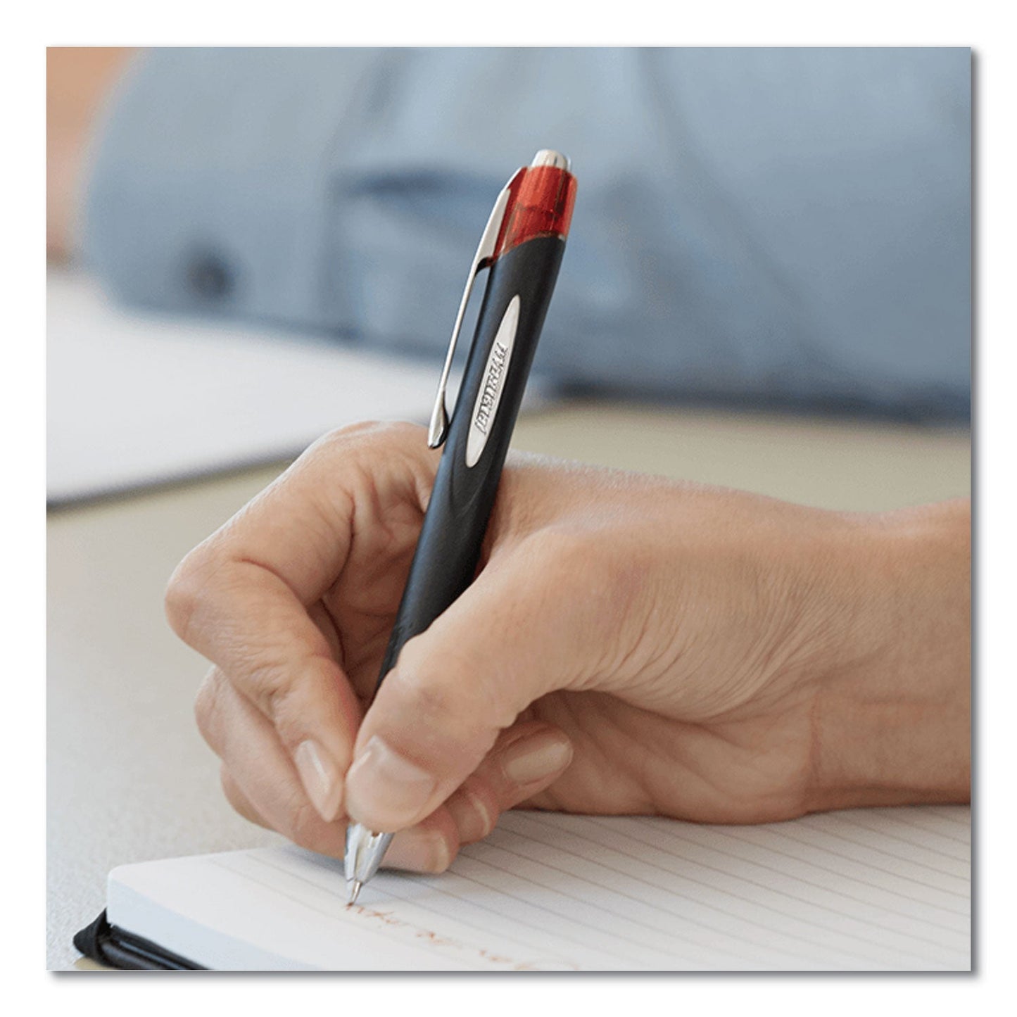 uniball Jetstream Retractable Ballpoint Pen, Bold 1 mm, Blue Ink, Black Barrel - themonogram manor 