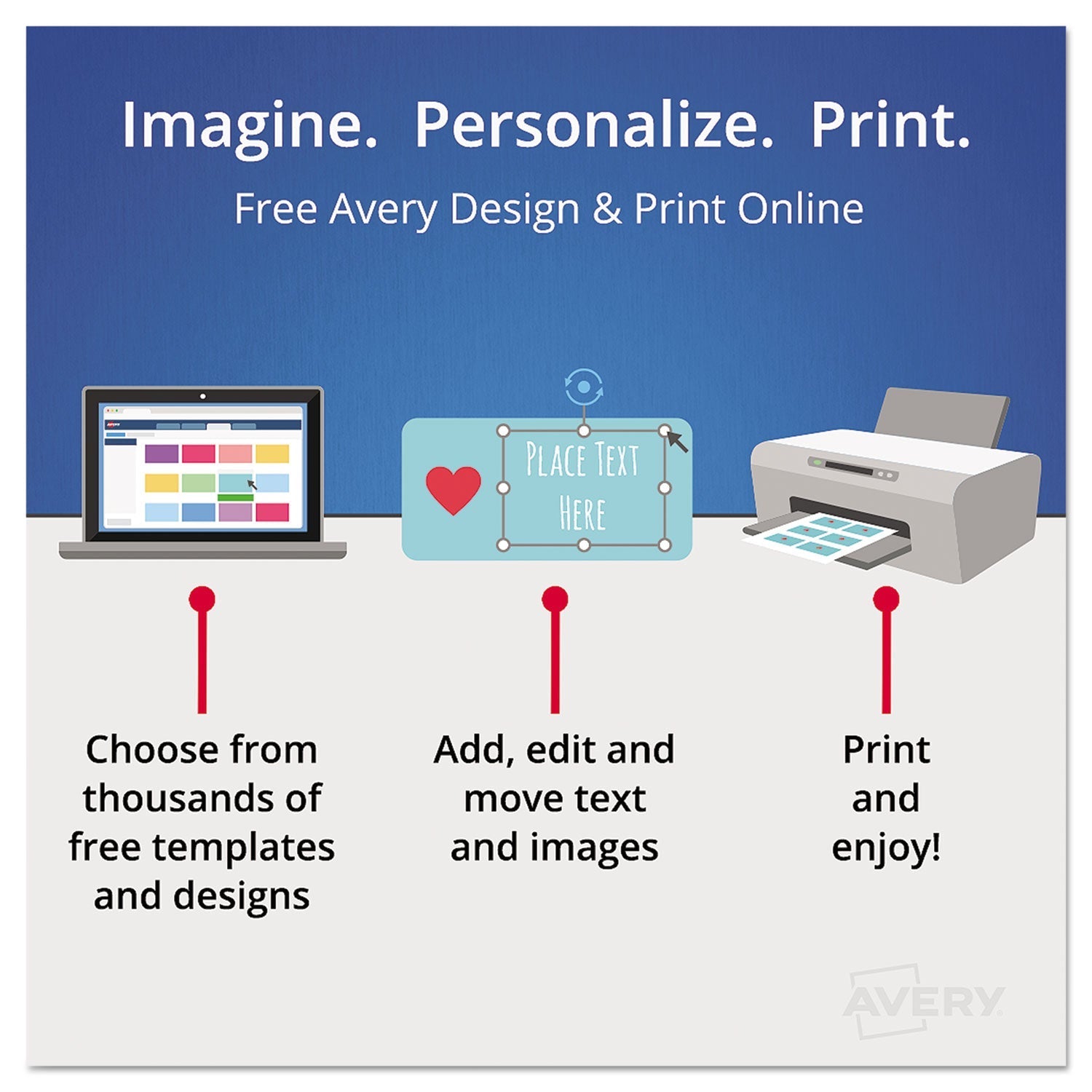 Avery Small Tent Card, Ivory, 2 x 3.5, 4 Cards/Sheet, 40 Sheets/Pack - themonogram manor 