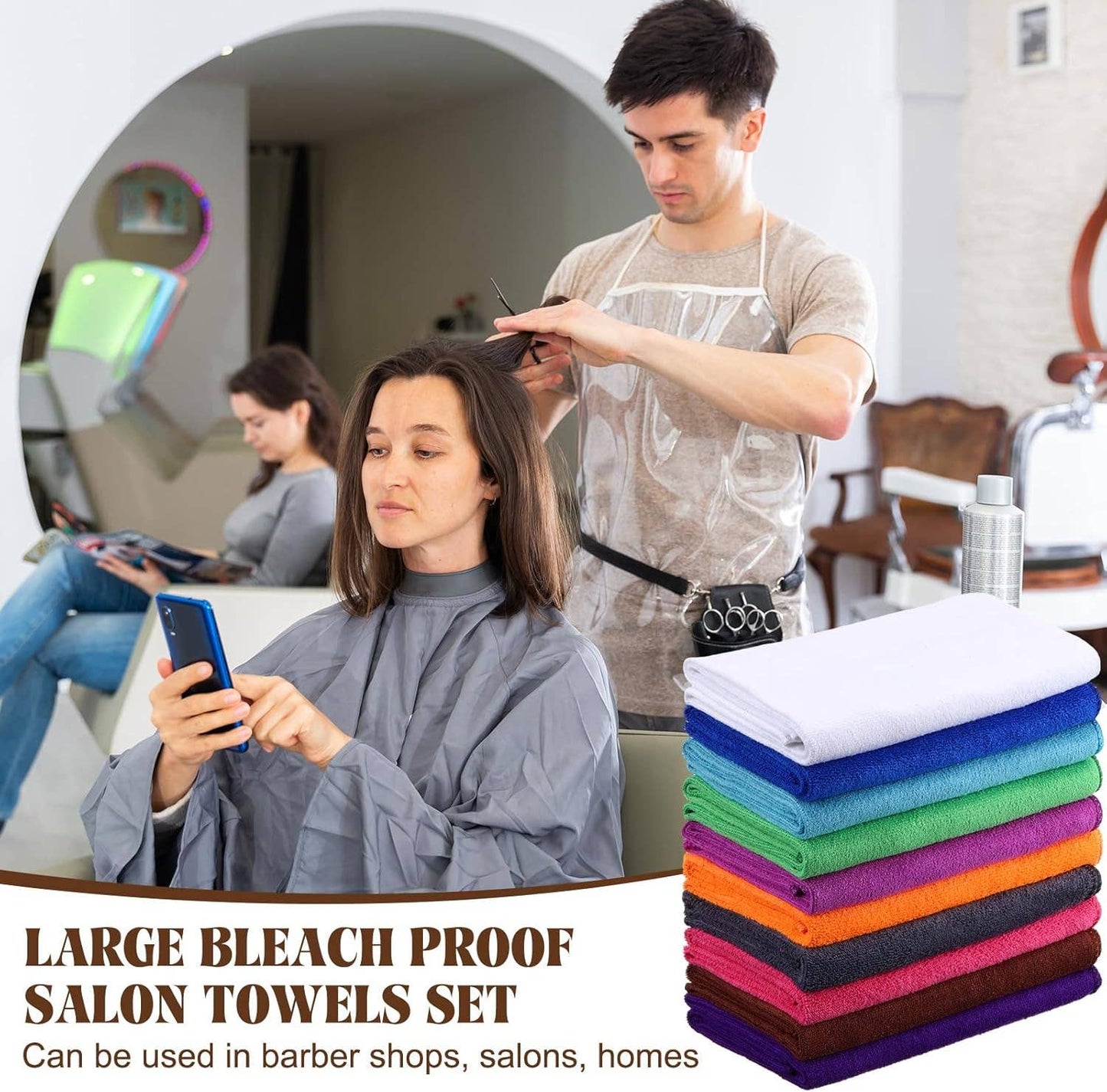 Bleach Proof Salon Hand Towels Microfiber - Assorted Colors - themonogram manor 